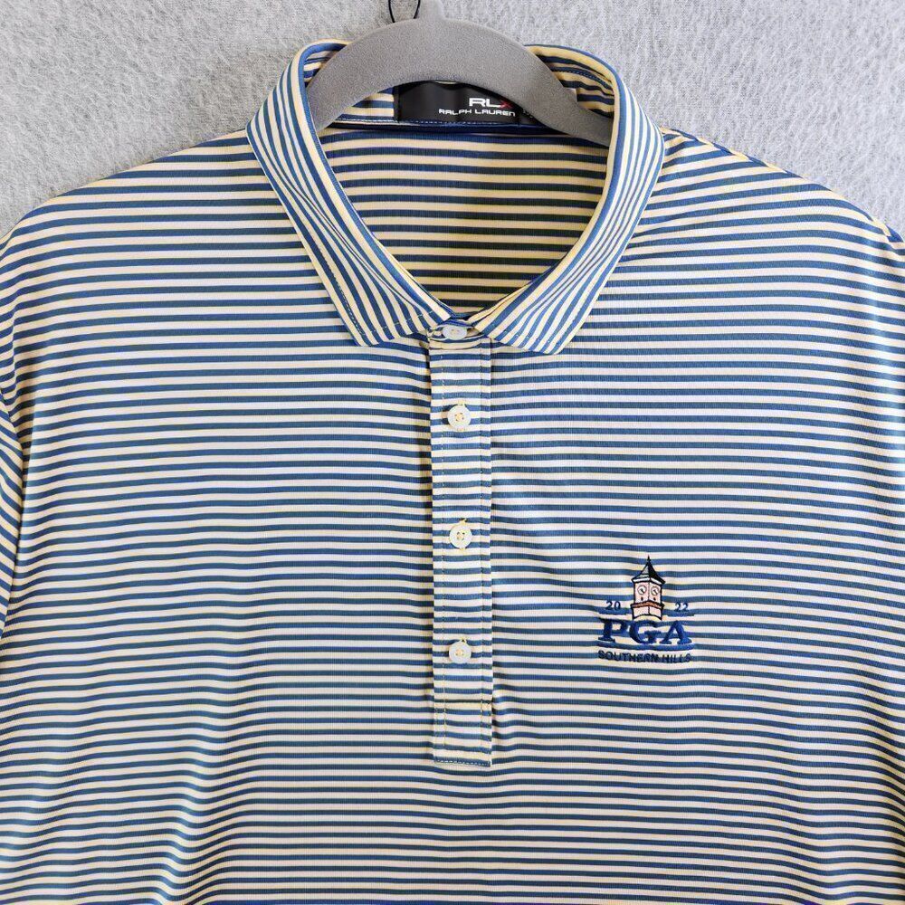 RLX Ralph Lauren Shirt Mens XL Yellow PGA 2022 Southern Hills Golf Performance - Picture 2 of 15